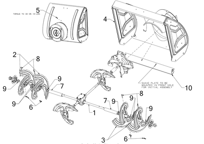 Auger Housing Diagram and Parts List for 3X30-INCHHD (31AH5EVW710)(2020) Cub Cadet Snow Blower